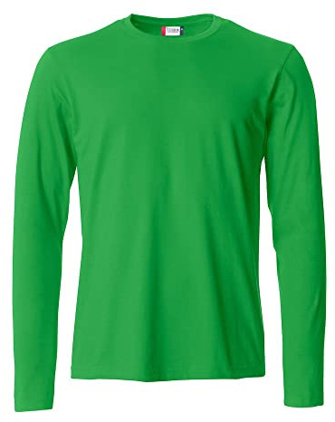 CLIQUE - Men's Basic-T L/S Long Sleeve T-Shirt Jersey Cotton Elastic Collar Sweatband Slim Fit, M