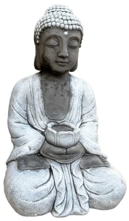 stoneandstyle Steinfigur Buddha Shiva XL 48 cm Höhe, ca.27,8 kg frostfest Steinguss