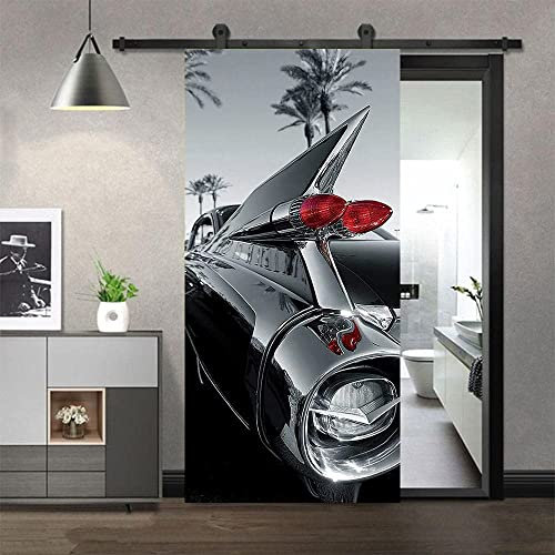3D Türaufkleber Graues Kreatives Auto 90 X 210 Cm Türtapete Selbstklebend Türposter - Fototapete 3D Effekt Türfolie Poster Tapete Wandtattoo Diy Selbstklebende Wandbild Pvc Wasserdichte Tapete