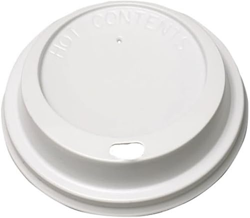 We Can Source It Ltd - White 12/16oz / 90mm Plastic Sip-Through Lids For Paper Coffee Tea Cups, Disposable, Biodegradable Cups - 500 Lids