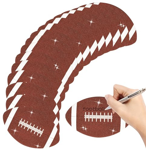 100pcs Glitter Football Cutouts Sports Ball Bulletin Board Football Shape Paper Cuts Party Decorations for Sports Theme Party Baby Shower Birthday Classroom Game Day Wall Decor Supplies