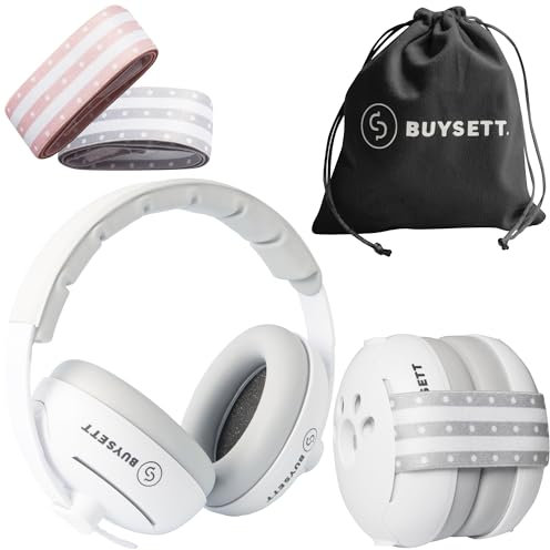 BUYSETT I Cuffie auricolari - Protezione dell'udito per bambini, neonati. Ideali per vita quotidiana, eventi. Antirumore, confortevoli, previene danni udito, migliora sonno in viaggio **pwf