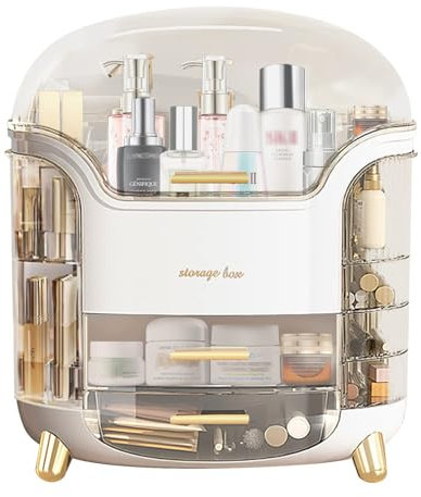 Wuciray Make Up Aufbewahrung Cosmetic Organizer Kosmetik Schminktisch mit Deckel Schubladen Grosse Kapazität