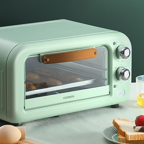 12L Mini Horno,800W,Control de Doble Perilla,Temporizador de 0-60 Minutos,Control de Temperatura de 90-230℃,Incluye Bandeja Para Hornear y Rejilla y Guantes Especiales,36.5x20x22.5cm