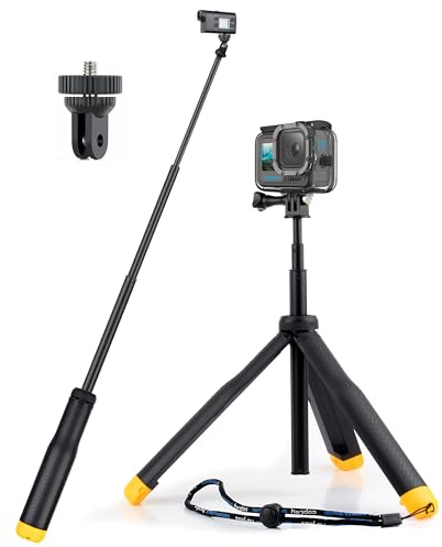 GEPULY Trípode flotante 4 en 1 para selfie, impermeable, monopié extensible para GoPro Hero 12 11 10 9 8 7 6 5 4, Insta360, utilizado como trípode flotante, agarre de mano, palo selfie, soporte de