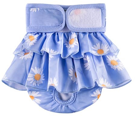 BePetMia Waschbare Windeln für Hunde, Wiederverwendbare Hundewindeln, Umweltfreundliche Damenbinden Höschen, Hygiene-Unterhose für Hunde in Hitze (L: 48-65cm, Blau)