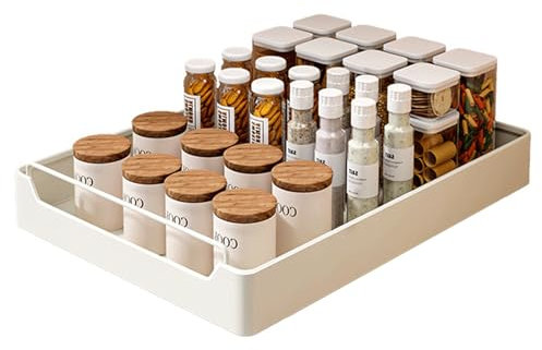 Teleskopschublade,Ausziehbare Schublade Küche,Pull Slide Out Drawer mit Griff,Teleskopschublade Nachrüsten,Breite 30cm,Kein Bohren,für Küche Unterschrank Organisation. (30cm weiß)