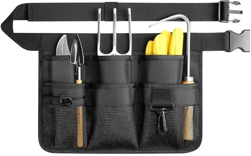 WINHUNT Gardening Tools Belt, 8 Pockets Heavy Duty for Women & Men, 1680D Water Resistant Tool Pouch for Builders, Carpenters, Gardeners, Electricians