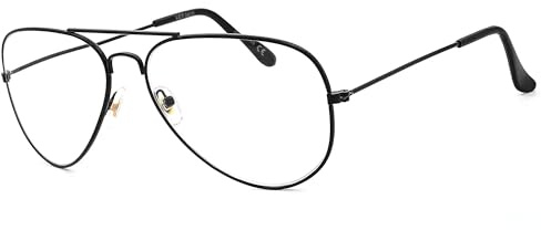 NEW VISION Lunettes, Lunettes Loupe, Lunettes De Lecture, Style Pilote Monture Métal Rétro, Lunette De Lecture Homme Femme, NV8132 (Noir, 1.5, Dioptrien)