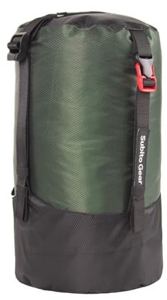 70D nylon kompressionssäck för sovsäck, ultralätt sakväska organiserare 1 L / 5 L / 7 L / 17 L / 25 L för resor, camping, vandring, backpacking (grön (5-8 L))