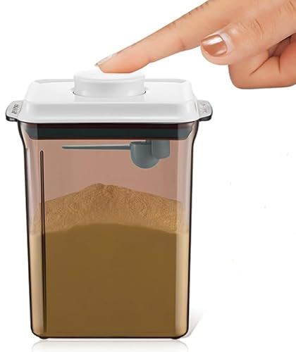 Nocsm 2300 ml mjölkpulverdispenser. förseglad pulverbehållare, bärbar förvaringslåda för mjölkpulver (brun 2,3 l)
