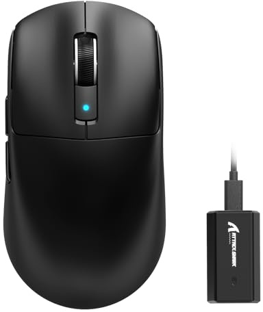 ATTACK SHARK R6 Kabellose 8-kHz-Gaming-Maus, SUPERLEICHT 39 g, Nordic 52840 MCU, PixArt PAW3950MAX Gaming-Sensor, BT/2,4 G/Kabelgebunden, 6 einstellbare DPI bis zu 42000, 250 mAh Akku, PC/Mac(Schwarz)