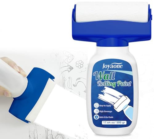 Rullo per pittura bianca, pittura con rullo, pittura bianca a base d'acqua e ad asciugatura rapida per pareti, kit rullo per pittura, pittura a rullo per superfici bianche facile da applicare (500 g)
