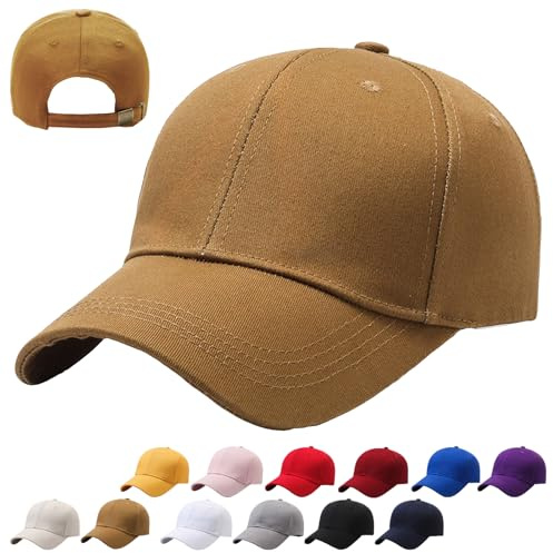 CWENDANER Unisex Baseballkappe, 100% Baumwolle, Baseballkappe Sonnenschutz Cap, Einheitsgröße, Sonnenmütze, Verstellbar Schildmütze Für Sport Reisen Drauße, Einfarbig