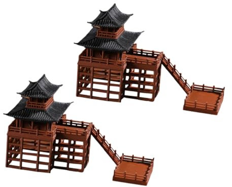 ADOCARN 2piezas Decoración De Jardín Japonés Mini Estatuas De Pagoda Accesorios De Bonsái Decoración De Escritorio y