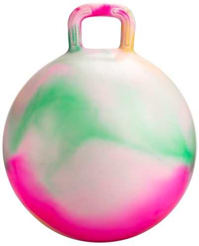 U&C Planet 50 cm Hüpfball für Kinder von 6 bis 9 Jahren mit Pumpe | Max. Belastung:100kg, Rutschfeste Unterseite, Hopper Ball für drinnen & draußen, Geschenk für Jungen & Mädchen, Wolke Grün