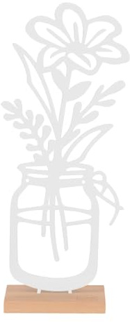 UNUS Deko-Aufsteller Peonia in Vase aus Metall, Tischdekoration in Weiß | für Innen- und Außenbereich, modernes Blumendesign ohne Pflegeaufwand