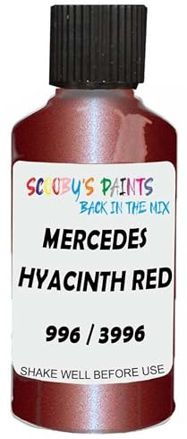 SCOOBYS PAINTS BACK IN THE MIX Touch Up Paint Compatible With Mercedes Hyacinth Red Metallic 996/3996 Scratch Fix Automotive Car (30Ml)
