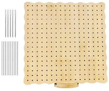 Adsfvs Tavoletta per Bloccaggio All'uncinetto con Spilli - Tavola Quadrata Con Pioli E 10 Spilli,Accessorio Creativo per Donna e Appassionate di Maglia e Lavori Artistici