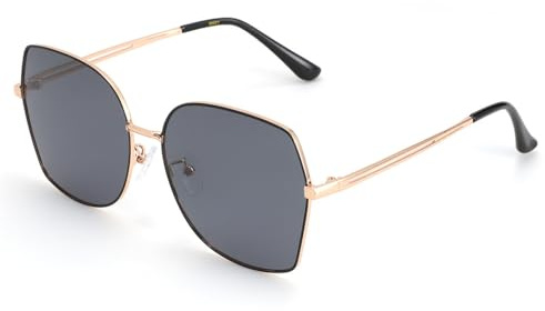 Herrsolglasögon i överdimension, retro metallfjärilssolglasögon med UV400-motiv, 01 GULD SVART, BH01