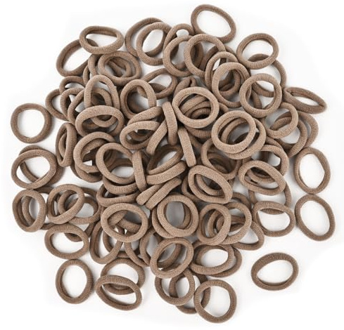 100 Baby Hårband, Mini Mjuka Håraccessoarer för Flickor, Barn och Kvinnor (Brun)