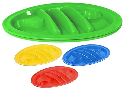 Niktule Platos Para Tacos Con Divisores,Soporte para Servir con Divisores, Juego de 4 Piezas - Platos Para Comer Tacos | Para Fiestas Cocina Bodas Almuerzos Celebraciones Restaurantes Catering