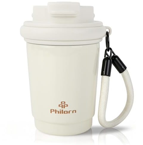Philorn 320ml/11OZ Travel Coffee Mug Spill Proof Leak Proof Coffee Tumbler | Stainless Steel Thermal Coffee Cup with Lid for Hot and Iced Drinks, Portable Tumbler for Women