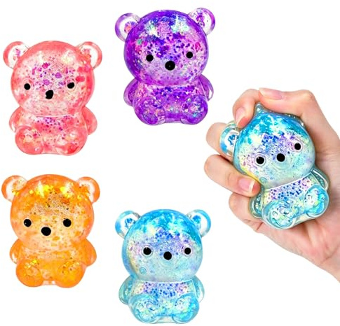 Kleiner Bär Stressball 5er Set Knautschbarer Langsam Aufsteigend - Weiches Stressabbau Spielzeug for Büro