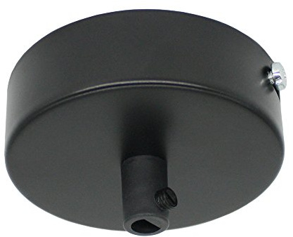 Anschlussdose Schwarz Metall im Set mit Zubehör ø 80x25mm Verteilerbaldachin Aufputzdose Verteilerdose mit Zugentlastung Decken-Baldachin für Pendel-Lampen und Hänge-Leuchten