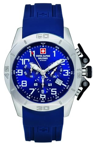 swiss alpine military by Grovana Herrenuhr Chronograph 7063 Silikon 10 ATM