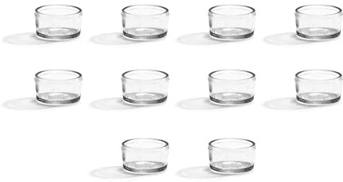 10 Teelichtgläser | Teelichthalter | Behälter aus Glas für Teelichter | rund | 10-teilig (10 Stück)