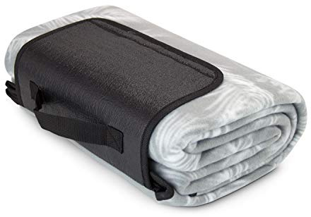 Römer Wellness Picknickdecke Life – 130 x 150 cm, 150 g/m², sommerliches Palmenblatt Design, Unterseite wasserabweisend, Grillen, Reisen, Outdoor