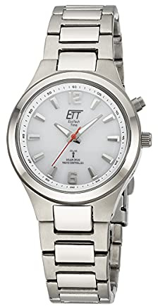ETT Eco Tech Time Funk Solar Damen Uhr Analog mit Titan Armband ELT-11469-11M