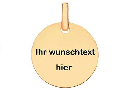 Anhänger Gravurplatte Echt Gold 333 I 8 Karat 8mm 10mm 12mm 15mm Goldanhänger Rund Platte für Gravur