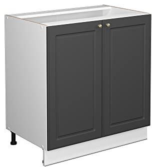 Vicco Meuble Bas sous-évier Fame-Line, Anthracite-Or, 80cm