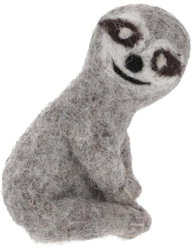 GURU SHOP Handgemachte Fingerpuppe aus Filz - Faultier, 10x6x4 cm