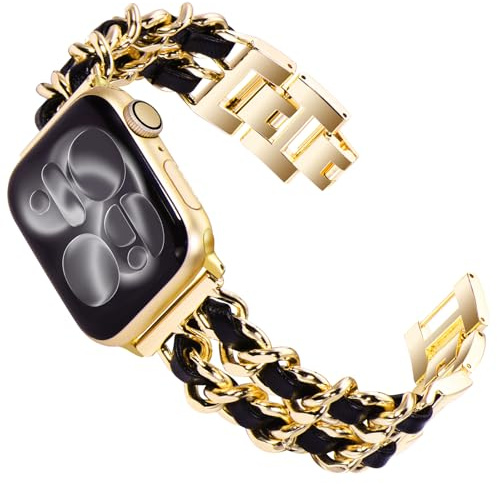 KADES 42mm 41mm 40mm 38mm 44mm 45mm 46mm Compatible avec Apple Watch Bracelet, Chaîne Bracelet en Acier Inoxydable pour Femme Compatible iWatch SE/Serie 11 10 9 8 7 6 5 4 3 2 1