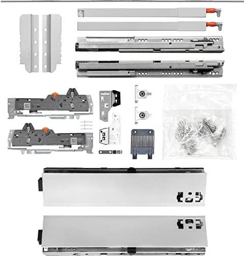 BLUM Schubladenschienen TANDEM-Höhe 83 m. Reling 195mm 20kg, NL300 grau KB1400mm