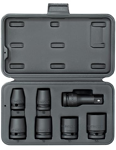 GEDORE K 19-007 Kraftschrauber-Satz 1/2 Zoll, 7-teilig, SW 10-24 mm + Verlängerung, im Kunststoffkoffer