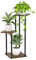 LyTaispuly 3 Tier Plant Stand Indoor, Metal Wood Tiered Corner Plant Pot Stands Holder, Tall Flower Shelf Display Rack for Outdoor Living Room Bedroom Balcony Garden Patio, Oak