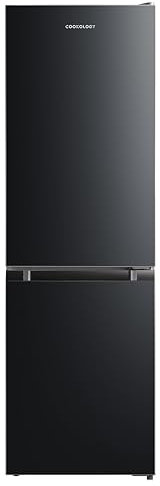 Cookology CFF174BK Freestanding Fridge Freezer in Black - 174l Capacity - Static Cooling - Adjustable Temperature Control, Shelves & Legs - Reversible Doors - LED Light - 4 Star Freezer Rating