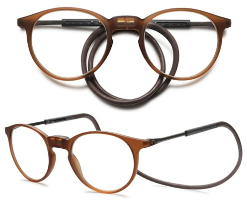 VEVESMUNDO Gafas de lectura magnéticas redondas alrededor del cuello abrazaderas ligeras damas hombres cierre magnético gafas de lectura con imán