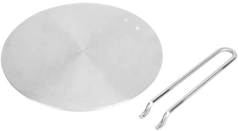 Lybunair Placa de inducción difusora de calor de acero inoxidable, placa convertidora adaptadora de difusor de calor con mango para cocina eléctrica de gas de inducción (22cm)