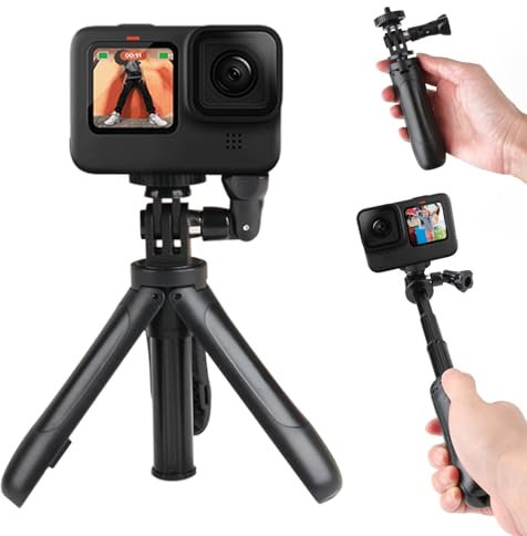 23cm/Inch Mini Tripod Selfie Stick for Camera, Webcam Stand, Compatible with Action Cameras GoPro EK7000/EK7000 Pro, Brave 7, V50X/V50 Pro/V50 Elite, Brave 4 Pro & Other Action