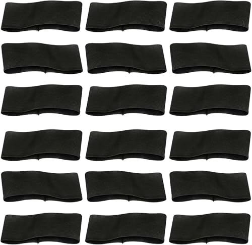 XQEUMC 18pcs Negro Brazalete de capitán elástico Banda de Duelo funerario Bandas elásticas Negras para el Brazo elástico Banda de Brazo per el fútbol,el Baloncesto, el Respeto, el Monumento