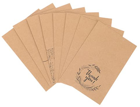 Lurrose 16sätze Kraftpapier Dankeskarten Kleines Geschäft Dankesgrußkarte Blanko-dankeskarten Dankeskarte Für Kunden Und Unternehmen