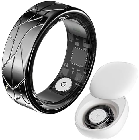findtime Smart Ring Android IOS Smartringe für Herren Damen Schlaftracker Pulsmesser Schrittzähler Fitness Ring Tracker Smartring Fitnessring Fitnesstracker Herzfrequenz Sport Schwarz Gold Silber