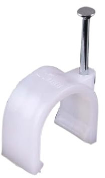 XLANDALYUEFA Ordinato per Cavi Fermacavi for Cavi, fermacavi ordinati, 100 fermacavi Piatti o Rotondi da 5 mm con chiodo, fermacavo Circolare a U con chiodo