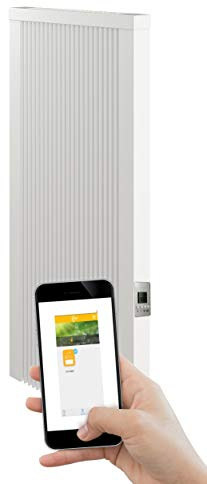 anapont Calefacción eléctrica de con control de aplicación Wi-Fi, calefacción de almacenamiento de superficie, radiador eléctrico, con piedra de memoria de chamota, con termostato, ahorro