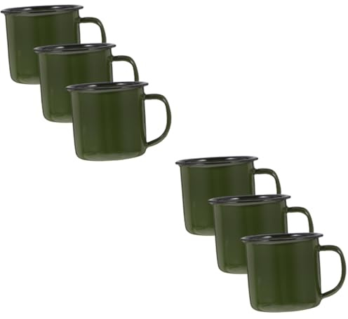 PRETYZOOM 2 Set Bicchierino d'Epoca Tazza Smaltata Tazza Smalto Bicchiere d'Acqua Smaltato Tazza da caffè Smaltata Perdere Tee Tazza d'Acqua Smaltata Tazza da tè Smaltata Green 3 Pezzi * 2